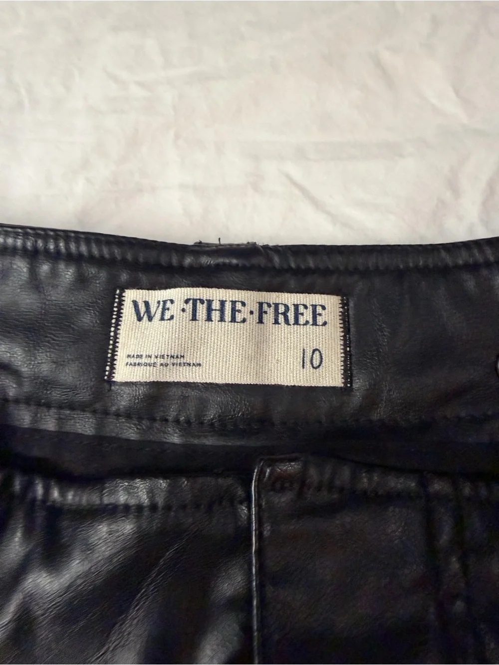 FREE PEOPLE WE THE‎ FREE Afton Vegan Trousers Wide Leg Pants Black 10